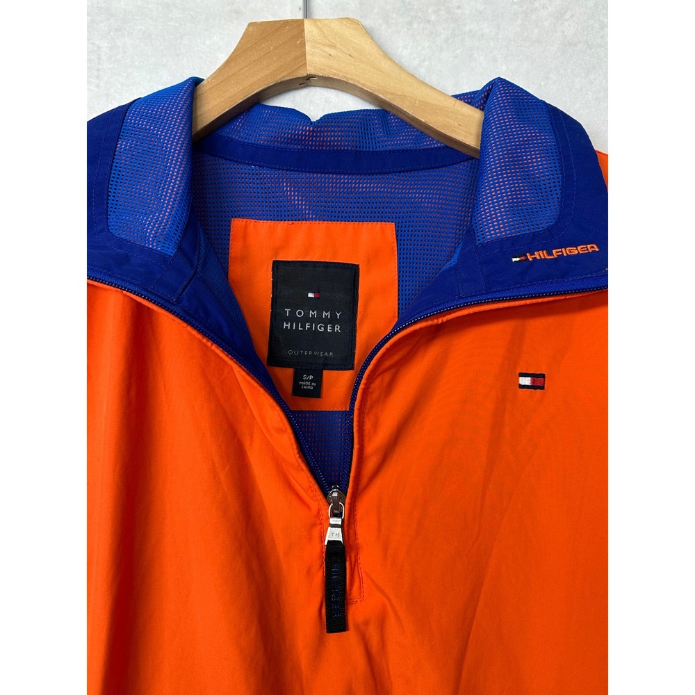 Tommy Hilfiger Men's Orange Half Zip Pullover Anorak Jacket‎ Outerwear Size S P